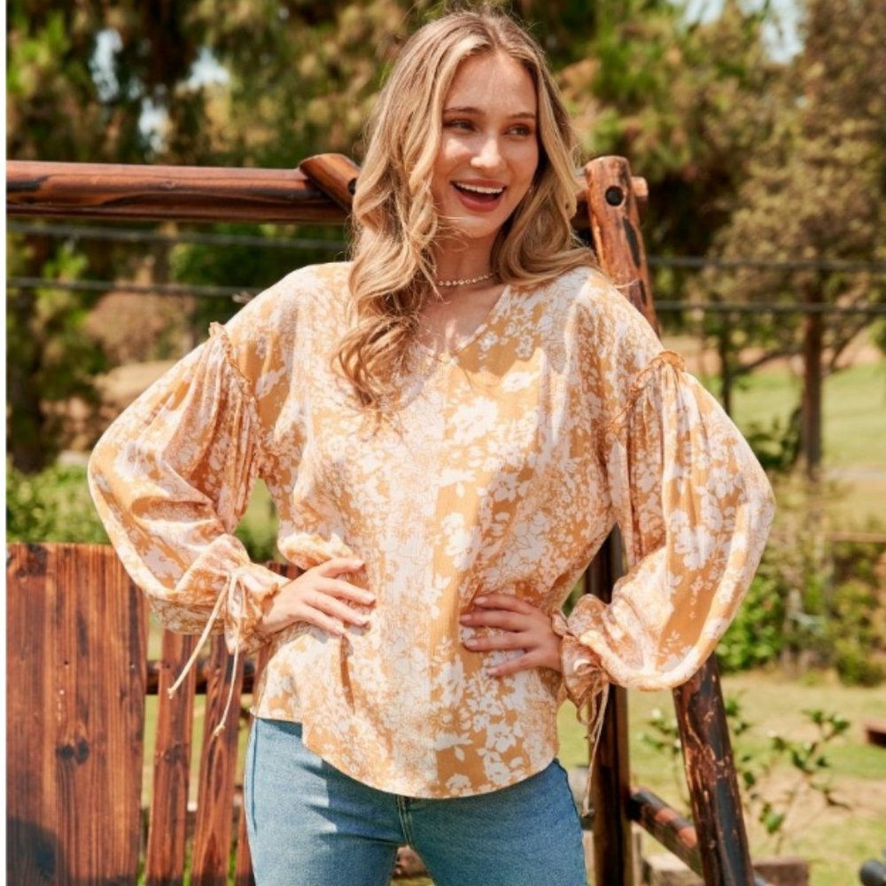 Floral Printed Ruffle Woven top